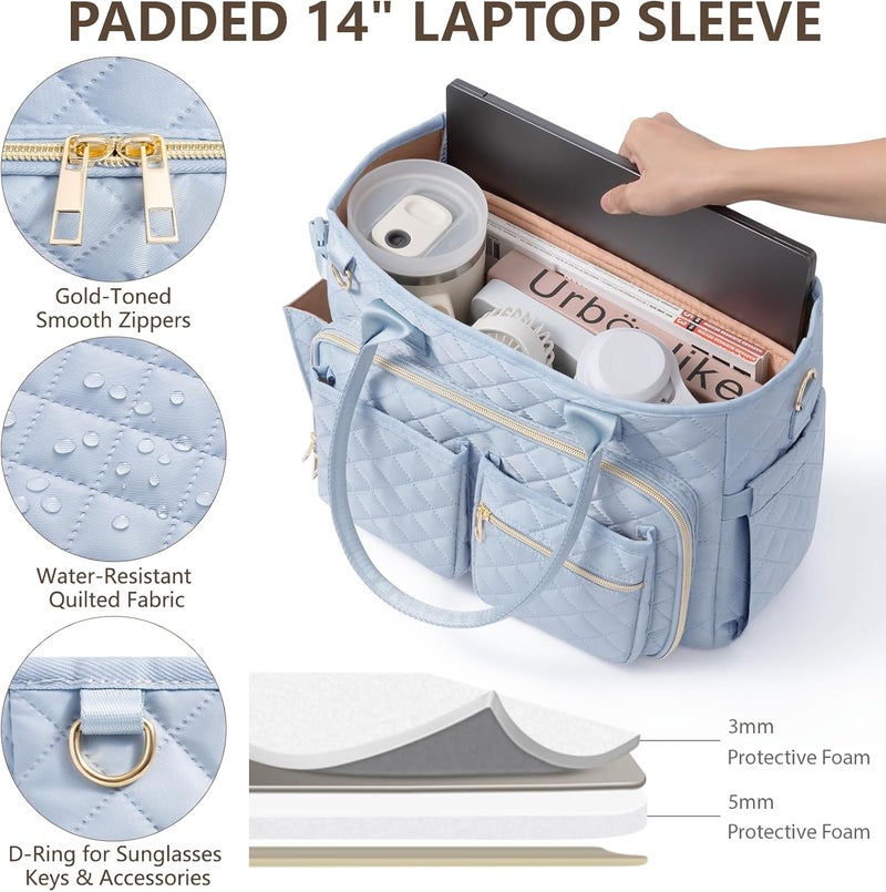 FLOE Large Bible Bag with Bible Cover Case for Women, Quilted Church Tote Bag Book Carrying Case w/Shoulder Strap,Bible Study Supplies Journaling Kit Accessories Valentines Day Christian Gift for Women Her - Image 4